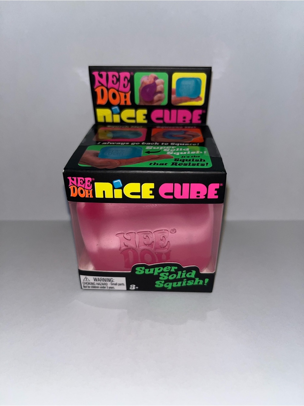 Nee Doh Nice Ice  Cube-Super Solid Squish! (Pink) -Brand New/ Factory Sealed!
